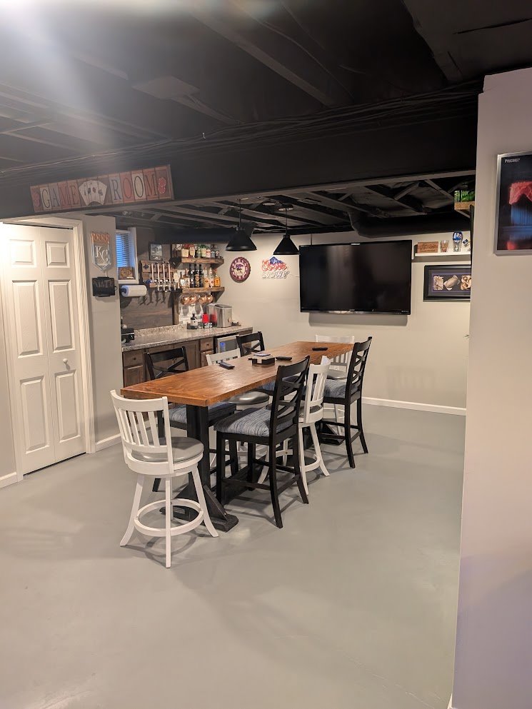 Finishing the basement bar - after